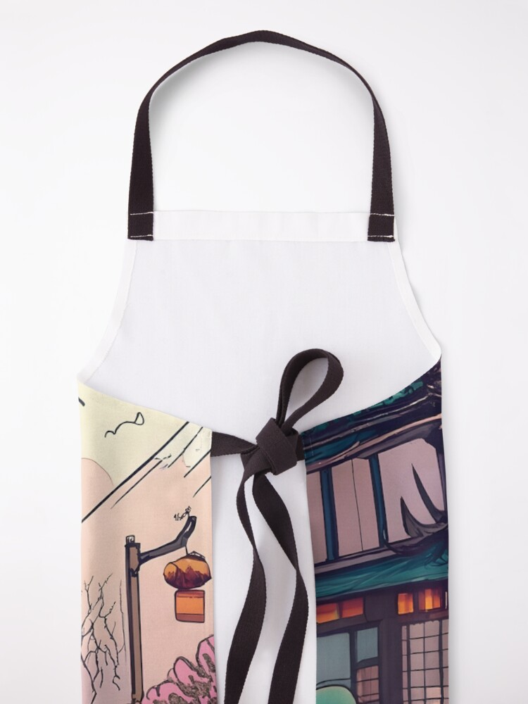 Thumbnail 5 of 6, Apron, Old Traditional Chinese house Siheyuan Drawing designed and sold by Patricks-Art.