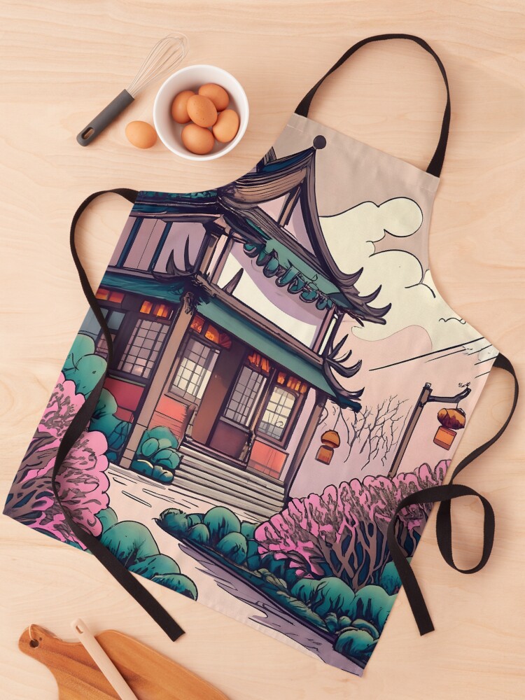 Thumbnail 1 of 6, Apron, Old Traditional Chinese house Siheyuan Drawing designed and sold by Patricks-Art.