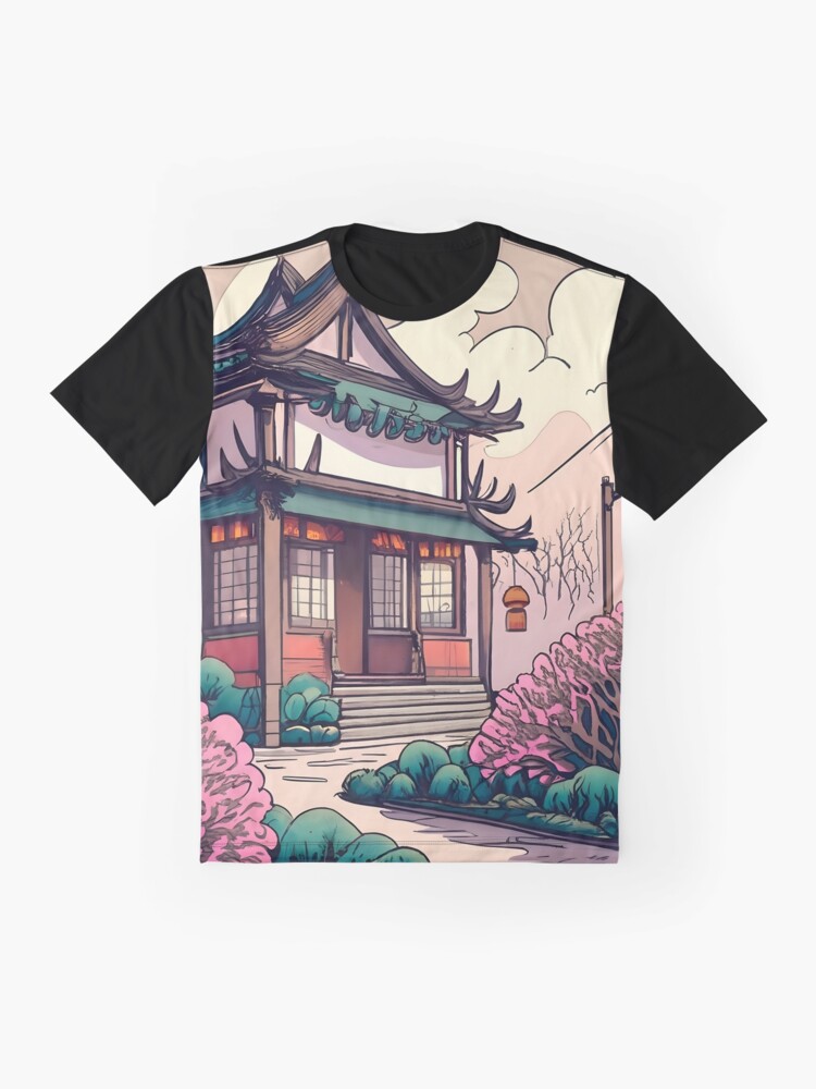 Thumbnail 4 of 5, Graphic T-Shirt, Old Traditional Chinese house Siheyuan Drawing designed and sold by Patricks-Art.