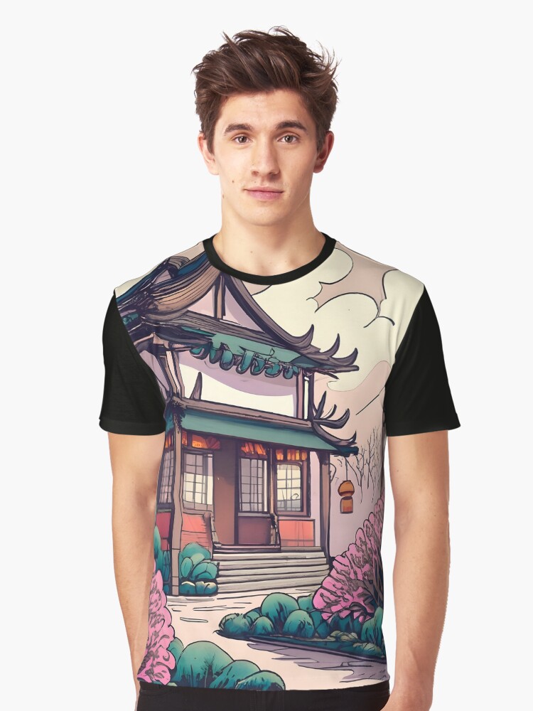 Thumbnail 1 of 5, Graphic T-Shirt, Old Traditional Chinese house Siheyuan Drawing designed and sold by Patricks-Art.