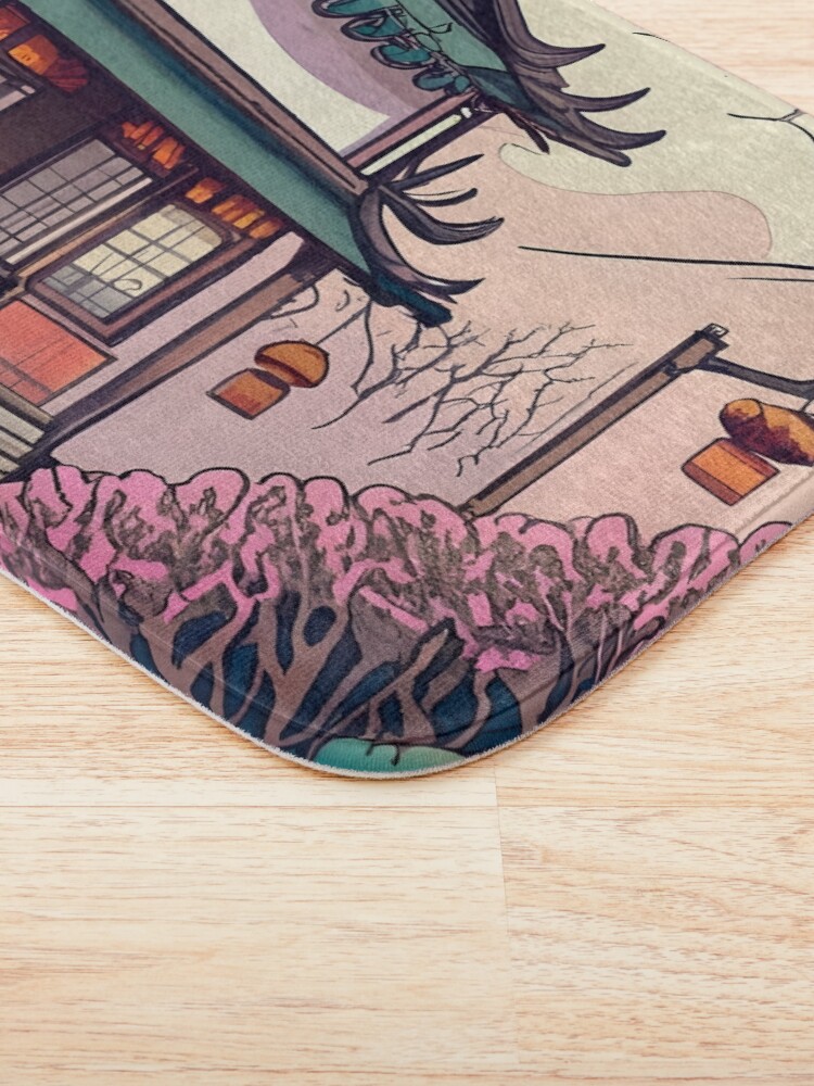 Thumbnail 3 of 6, Bath Mat, Old Traditional Chinese house Siheyuan Drawing designed and sold by Patricks-Art.