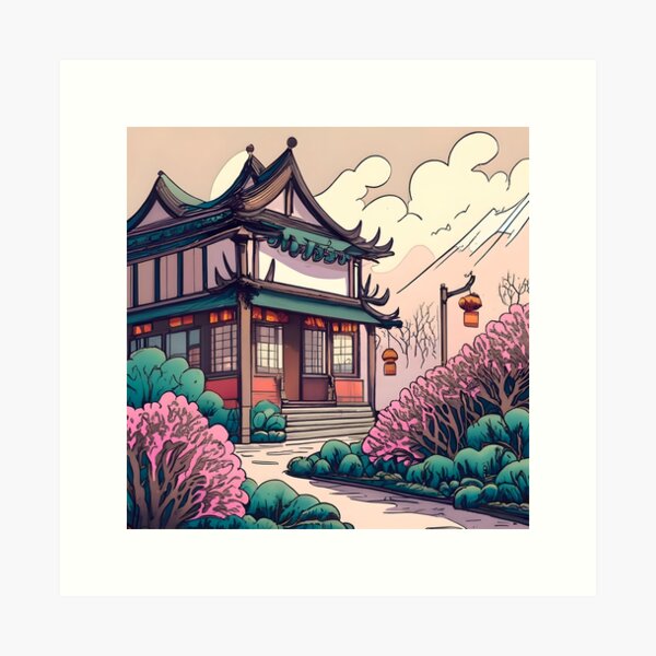 Item preview, Old Traditional Chinese house Siheyuan Drawing designed and sold by Patricks-Art.