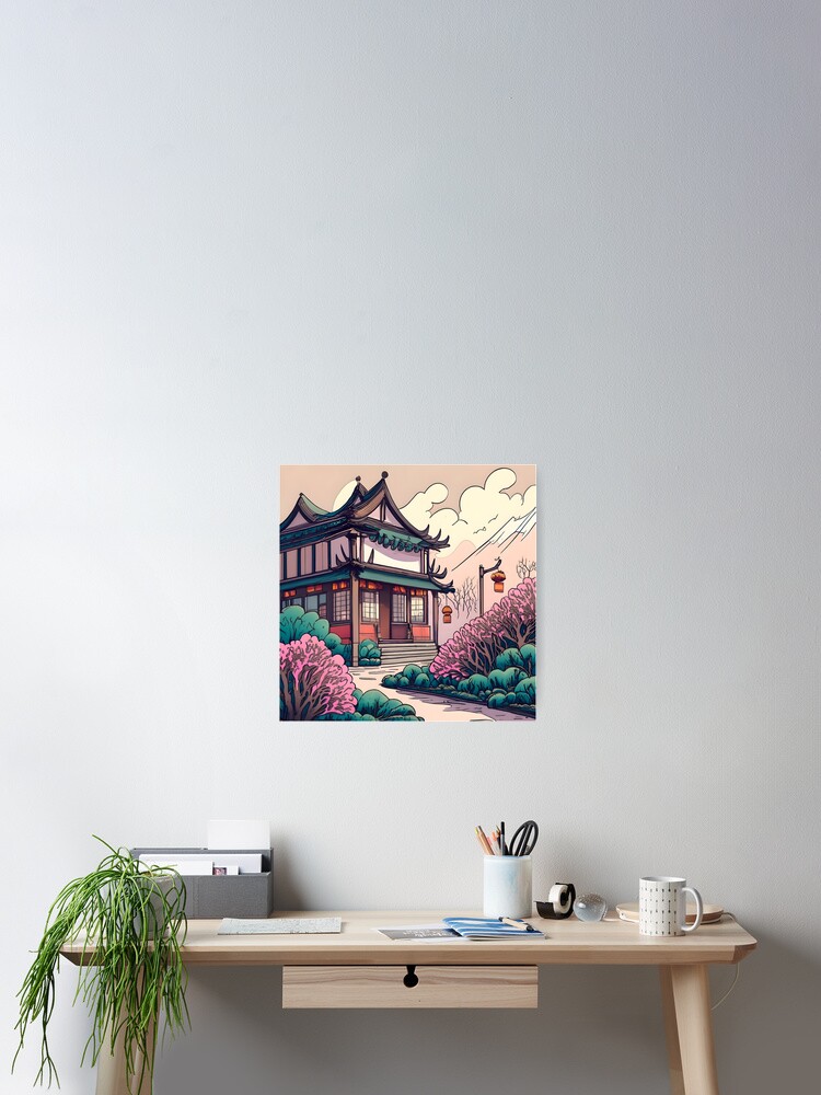 Thumbnail 2 of 3, Poster, Old Traditional Chinese house Siheyuan Drawing designed and sold by Patricks-Art.