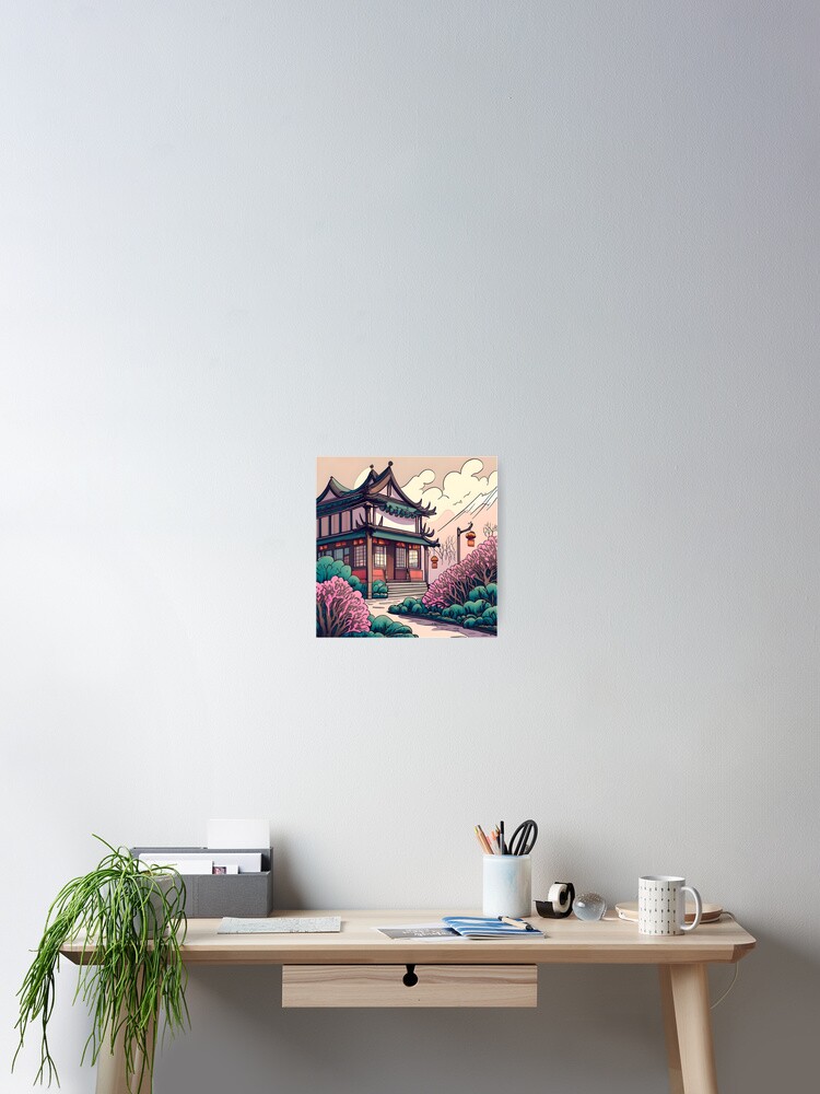 Thumbnail 2 of 3, Poster, Old Traditional Chinese house Siheyuan Drawing designed and sold by Patricks-Art.