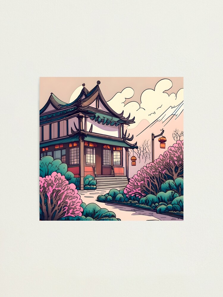 Thumbnail 2 of 3, Photographic Print, Old Traditional Chinese house Siheyuan Drawing designed and sold by Patricks-Art.