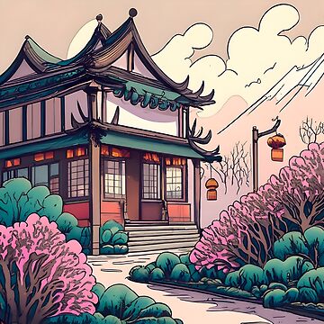 Artwork thumbnail, Old Traditional Chinese house Siheyuan Drawing by Patricks-Art