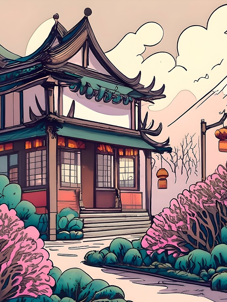Thumbnail 3 of 3, Scarf, Old Traditional Chinese house Siheyuan Drawing designed and sold by Patricks-Art.
