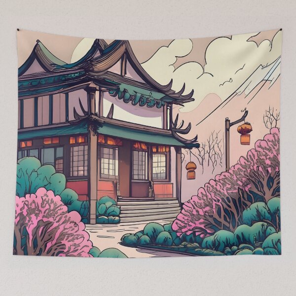 Item preview, Old Traditional Chinese house Siheyuan Drawing designed and sold by Patricks-Art.