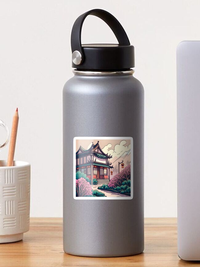 Thumbnail 1 of 3, Sticker, Old Traditional Chinese house Siheyuan Drawing designed and sold by Patricks-Art.