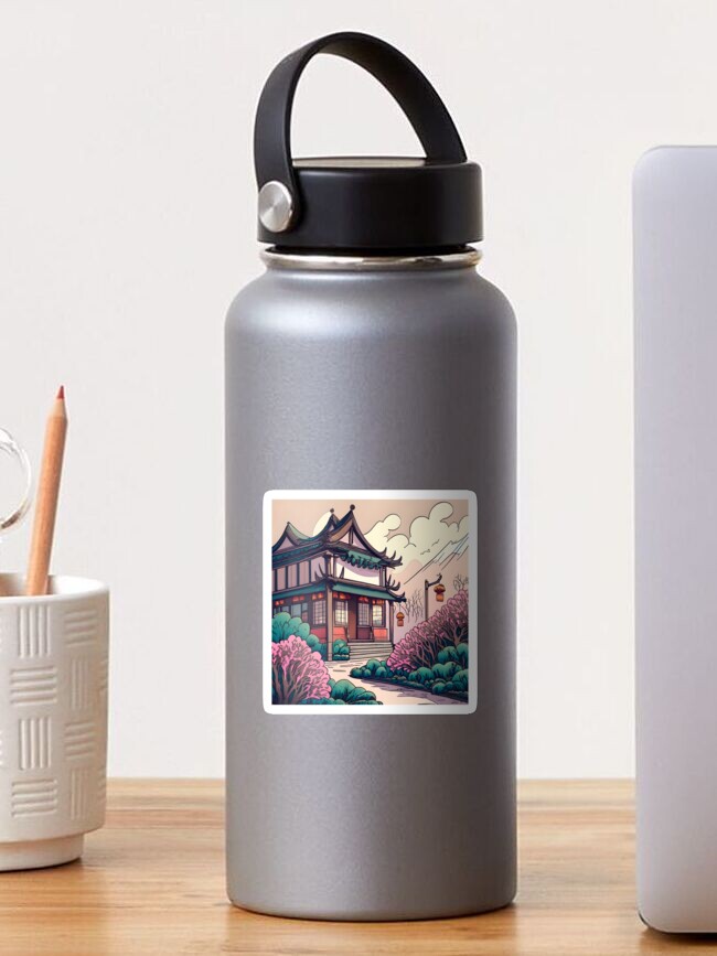 Thumbnail 1 of 3, Sticker, Old Traditional Chinese house Siheyuan Drawing designed and sold by Patricks-Art.