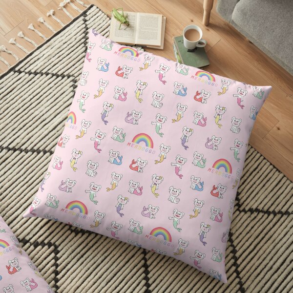 Color Tails Merdoggo Pattern Floor Pillow