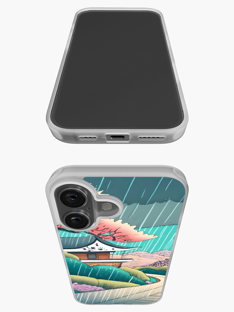 Thumbnail 3 of 5, iPhone Case, Old abandoned Traditional Japanese house Minka Drawing designed and sold by Patricks-Art.