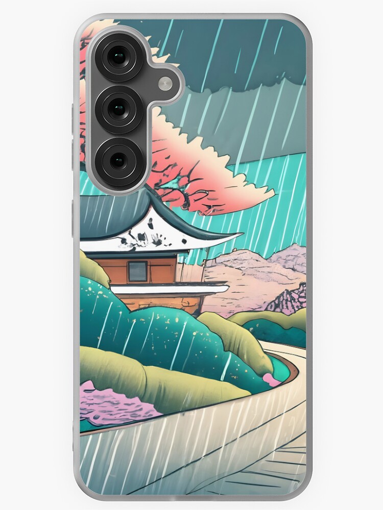Thumbnail 1 of 4, Samsung Galaxy Phone Case, Old abandoned Traditional Japanese house Minka Drawing designed and sold by Patricks-Art.