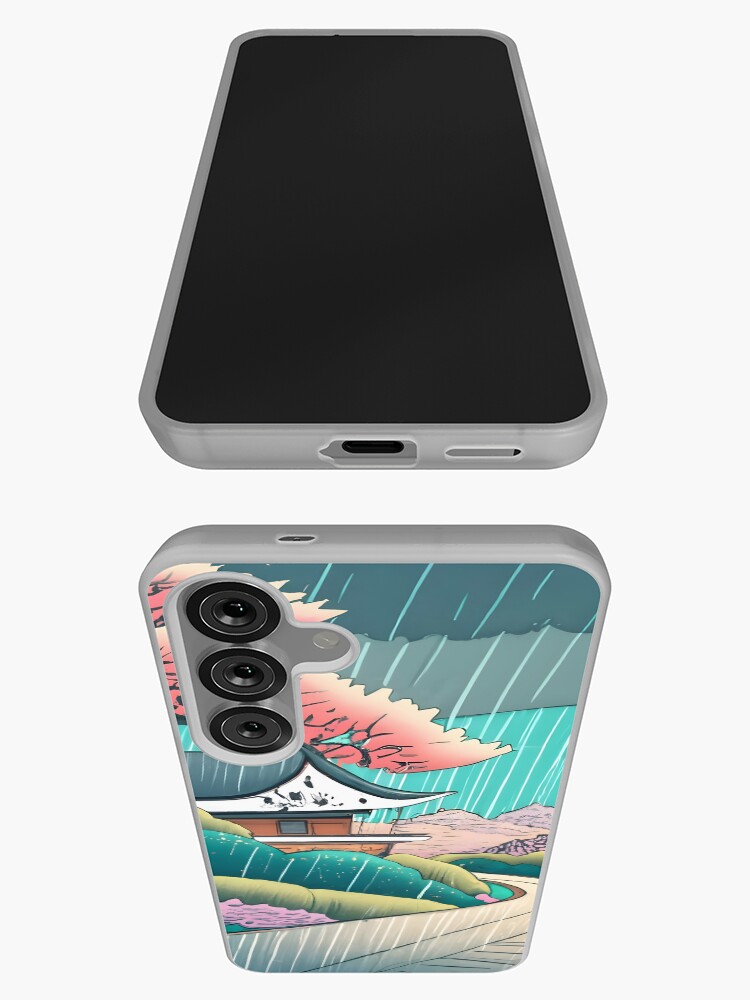 Thumbnail 3 of 4, Samsung Galaxy Phone Case, Old abandoned Traditional Japanese house Minka Drawing designed and sold by Patricks-Art.