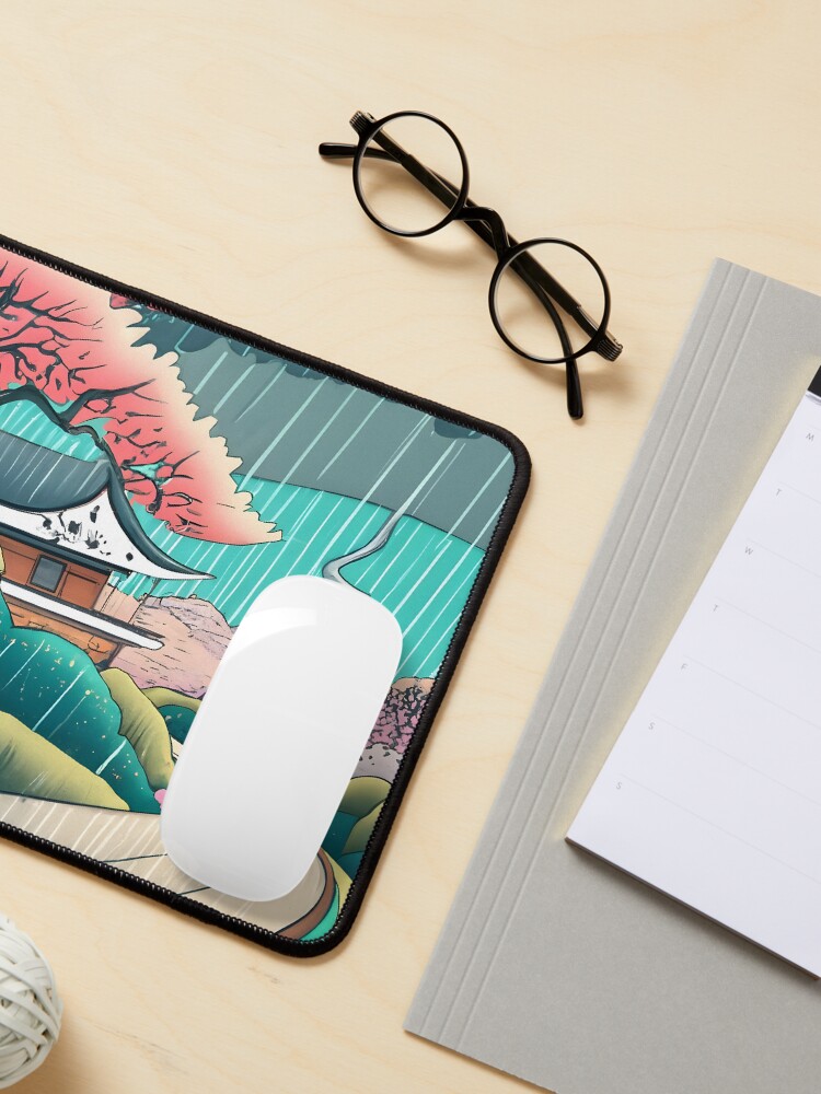 Thumbnail 3 of 5, Mouse Pad, Old abandoned Traditional Japanese house Minka Drawing designed and sold by Patricks-Art.