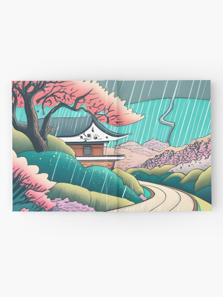 Thumbnail 2 of 3, Journal, Old abandoned Traditional Japanese house Minka Drawing designed and sold by Patricks-Art.