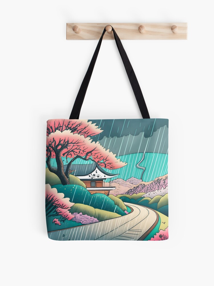 Thumbnail 1 of 2, Tote Bag, Old abandoned Traditional Japanese house Minka Drawing designed and sold by Patricks-Art.