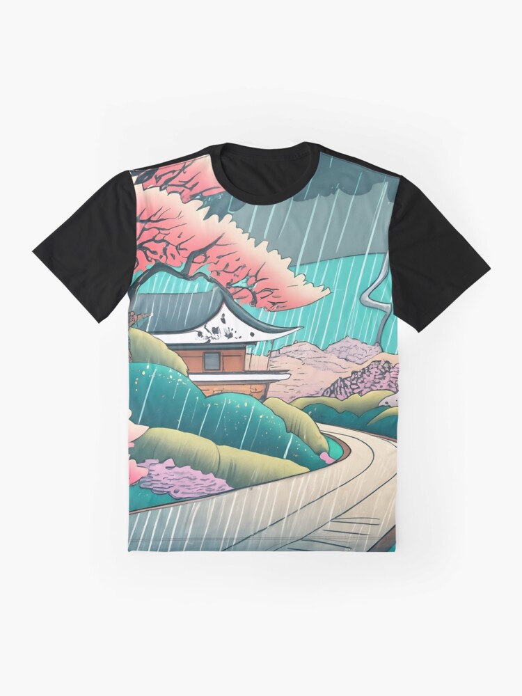 Thumbnail 4 of 5, Graphic T-Shirt, Old abandoned Traditional Japanese house Minka Drawing designed and sold by Patricks-Art.