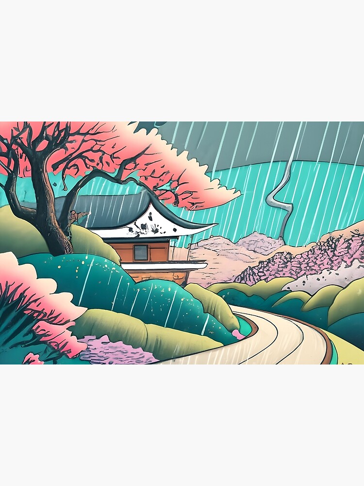 Thumbnail 6 of 6, Bath Mat, Old abandoned Traditional Japanese house Minka Drawing designed and sold by Patricks-Art.