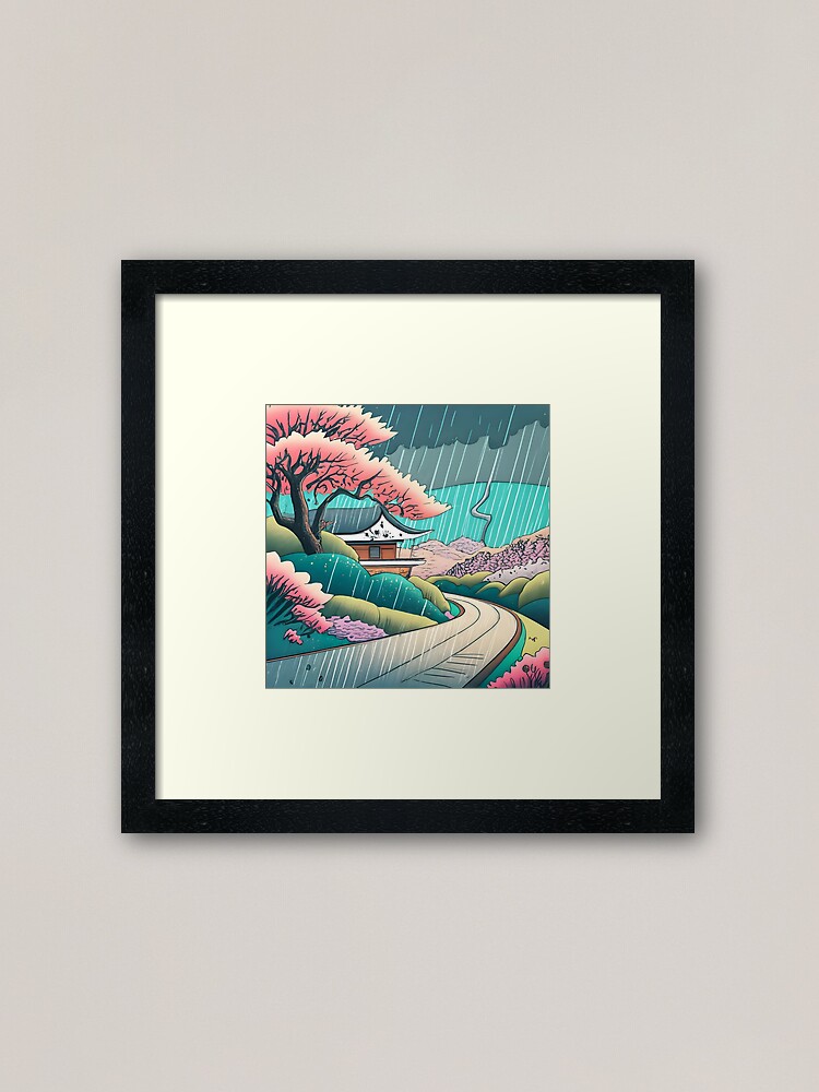 Thumbnail 1 of 7, Framed Art Print, Old abandoned Traditional Japanese house Minka Drawing designed and sold by Patricks-Art.