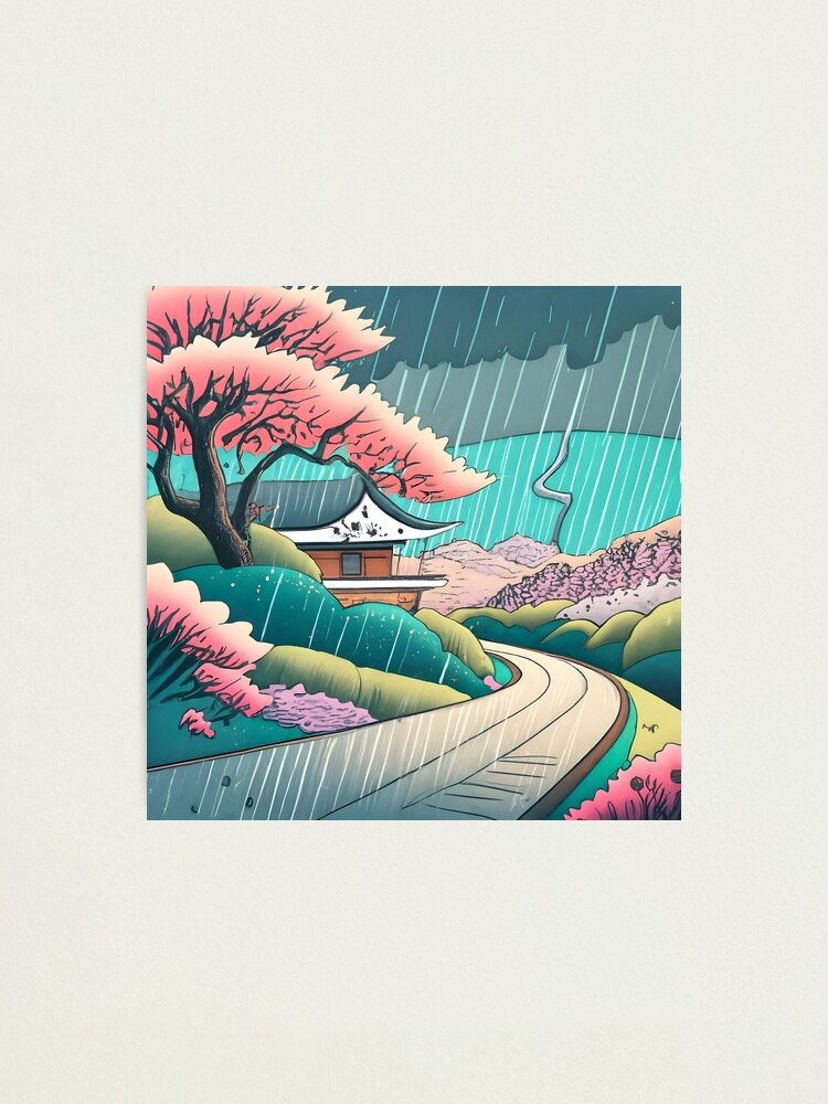 Thumbnail 1 of 3, Photographic Print, Old abandoned Traditional Japanese house Minka Drawing designed and sold by Patricks-Art.