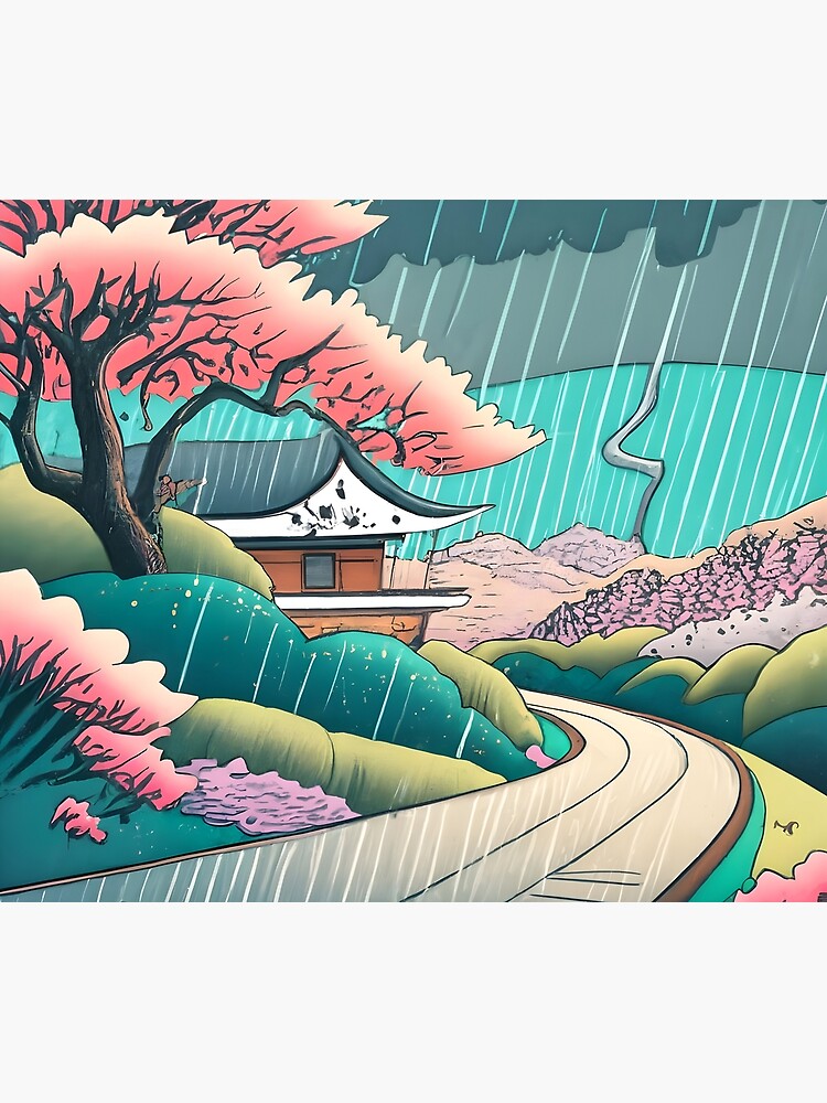 Thumbnail 2 of 2, Duvet Cover, Old abandoned Traditional Japanese house Minka Drawing designed and sold by Patricks-Art.