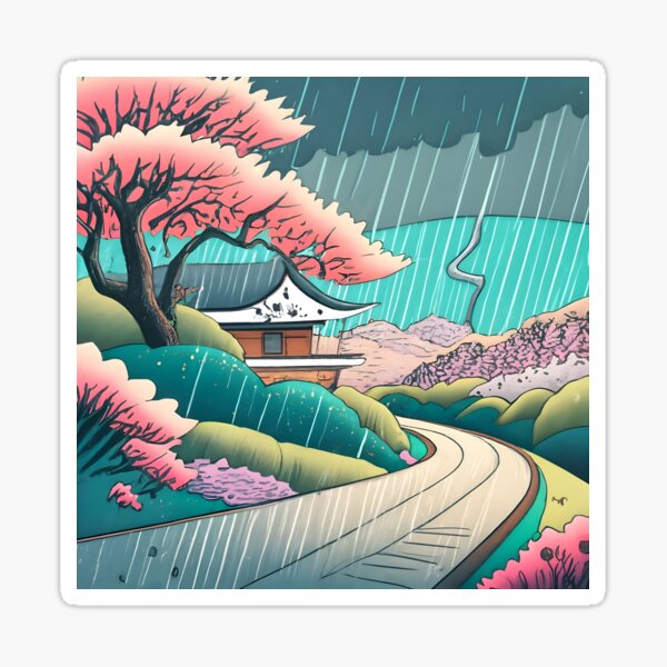 Item preview, Old abandoned Traditional Japanese house Minka Drawing designed and sold by Patricks-Art.