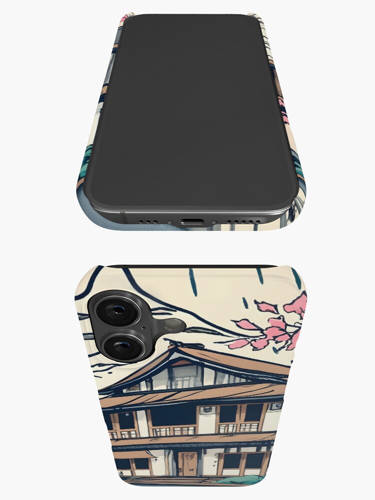 Thumbnail 3 of 4, iPhone Case, Old abandoned Traditional Japanese house Minka Drawing designed and sold by Patricks-Art.