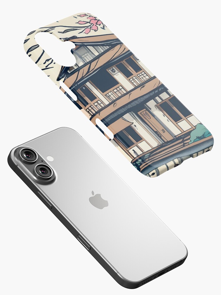 Thumbnail 2 of 4, iPhone Case, Old abandoned Traditional Japanese house Minka Drawing designed and sold by Patricks-Art.