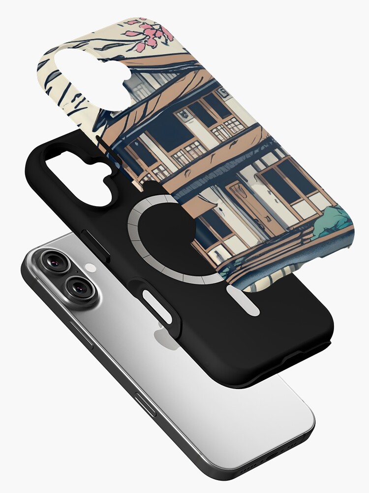 Thumbnail 2 of 4, iPhone Case, Old abandoned Traditional Japanese house Minka Drawing designed and sold by Patricks-Art.