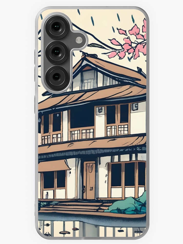 Thumbnail 1 of 4, Samsung Galaxy Phone Case, Old abandoned Traditional Japanese house Minka Drawing designed and sold by Patricks-Art.