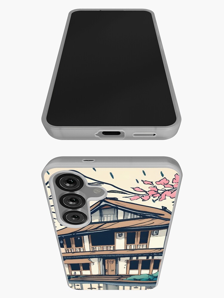 Thumbnail 3 of 4, Samsung Galaxy Phone Case, Old abandoned Traditional Japanese house Minka Drawing designed and sold by Patricks-Art.