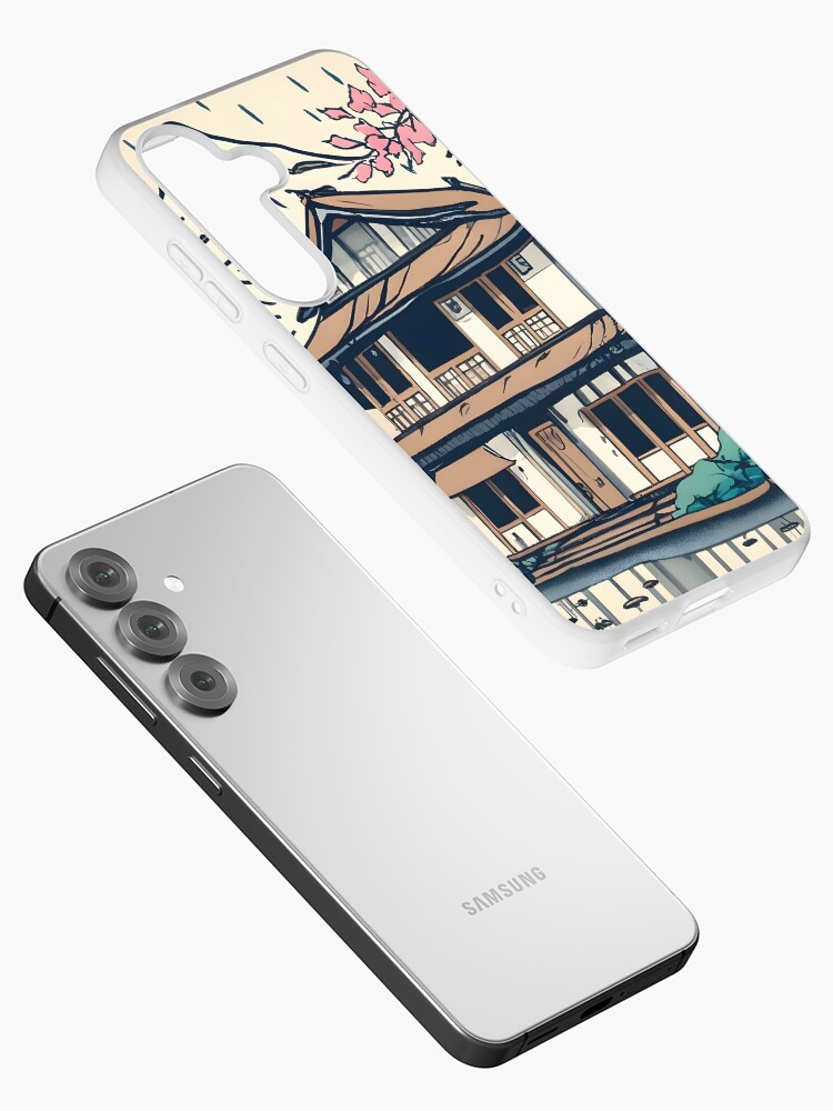 Thumbnail 2 of 4, Samsung Galaxy Phone Case, Old abandoned Traditional Japanese house Minka Drawing designed and sold by Patricks-Art.