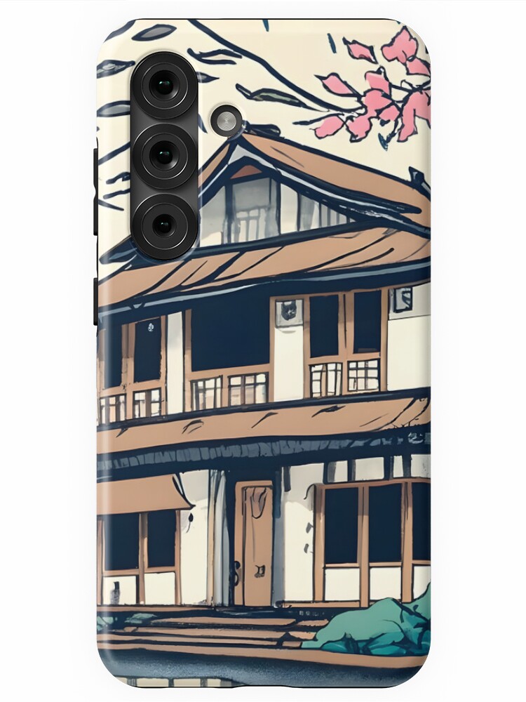 Thumbnail 1 of 4, Samsung Galaxy Phone Case, Old abandoned Traditional Japanese house Minka Drawing designed and sold by Patricks-Art.