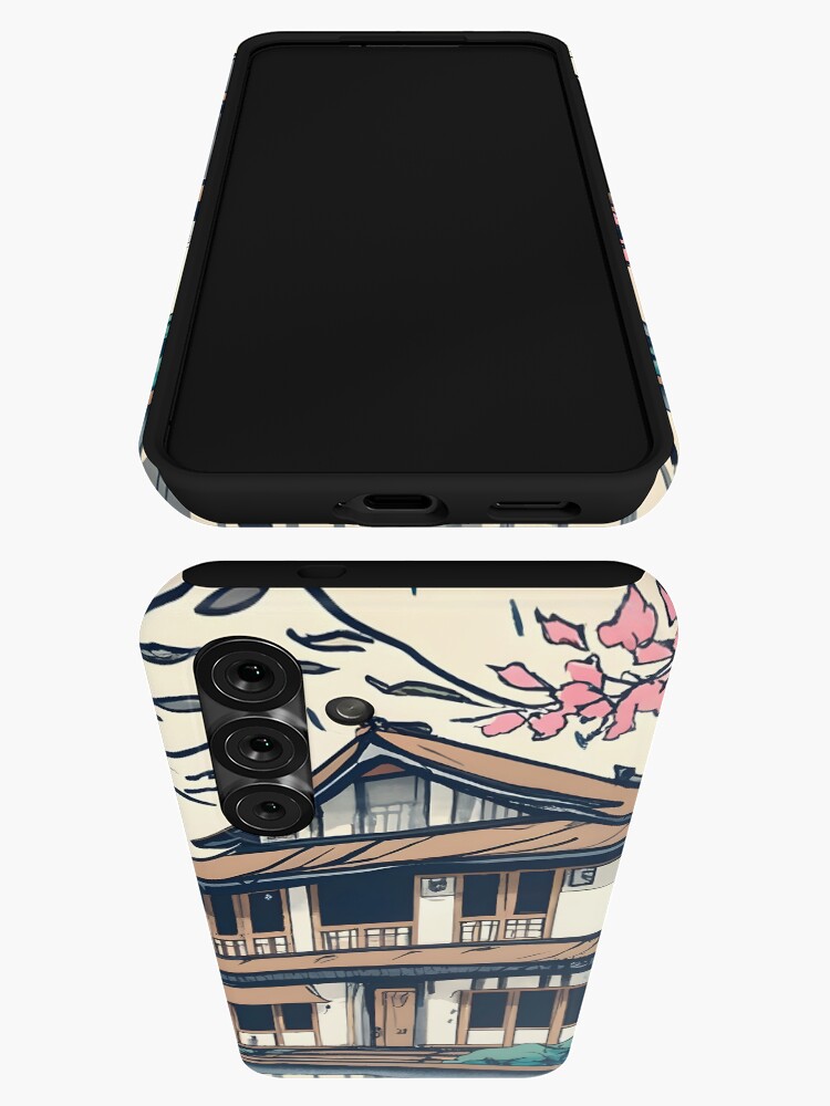 Thumbnail 3 of 4, Samsung Galaxy Phone Case, Old abandoned Traditional Japanese house Minka Drawing designed and sold by Patricks-Art.