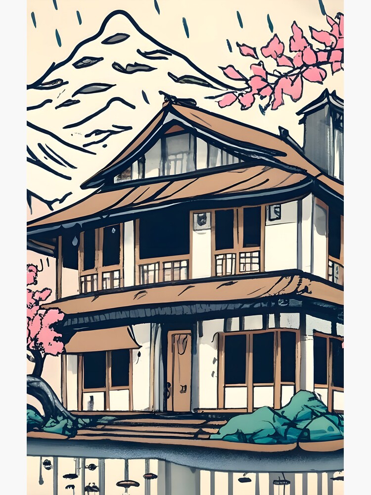Thumbnail 4 of 4, Samsung Galaxy Phone Case, Old abandoned Traditional Japanese house Minka Drawing designed and sold by Patricks-Art.