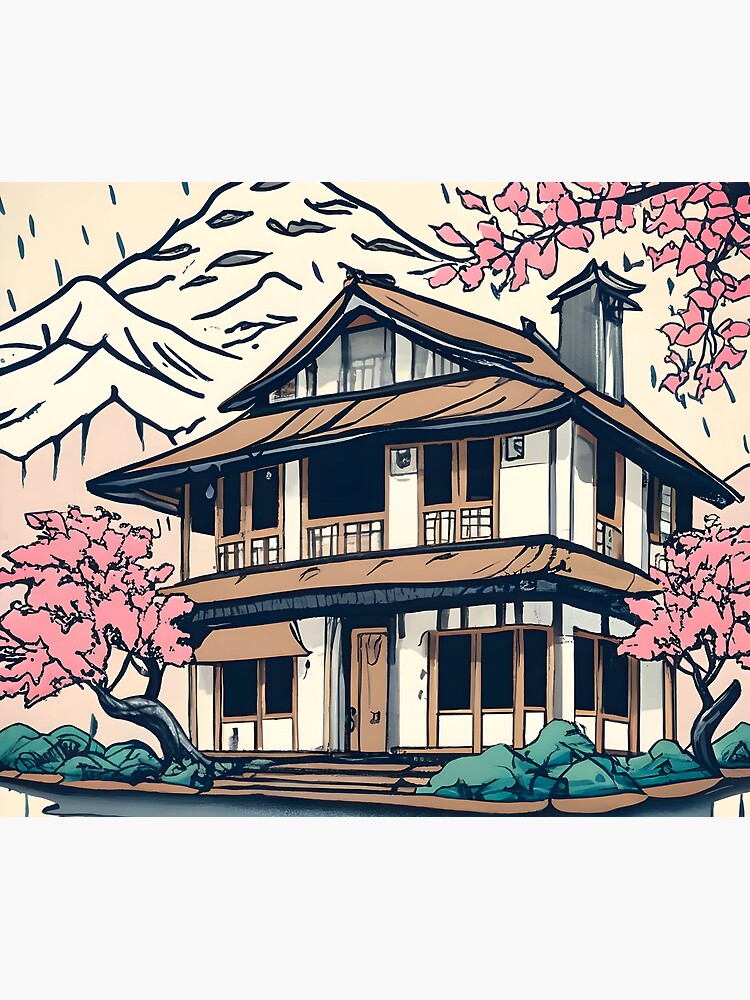 Thumbnail 5 of 5, Mouse Pad, Old abandoned Traditional Japanese house Minka Drawing designed and sold by Patricks-Art.