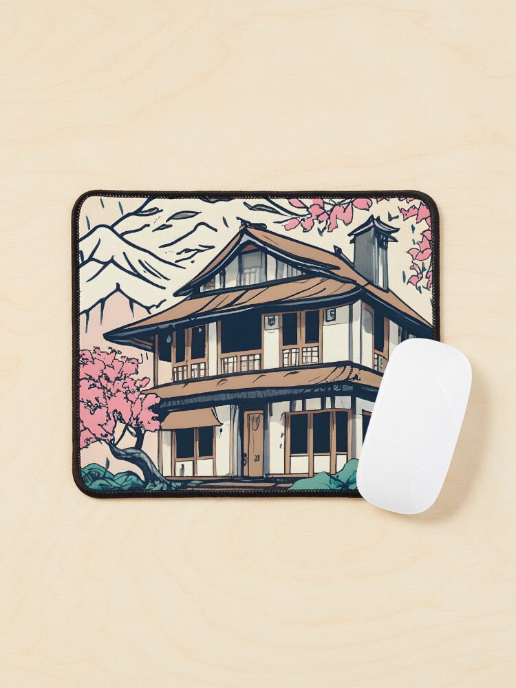 Thumbnail 1 of 5, Mouse Pad, Old abandoned Traditional Japanese house Minka Drawing designed and sold by Patricks-Art.