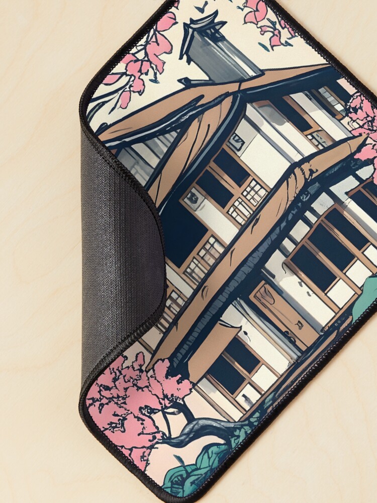 Thumbnail 2 of 5, Mouse Pad, Old abandoned Traditional Japanese house Minka Drawing designed and sold by Patricks-Art.