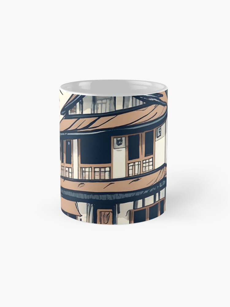 Thumbnail 4 of 6, Coffee Mug, Old abandoned Traditional Japanese house Minka Drawing designed and sold by Patricks-Art.