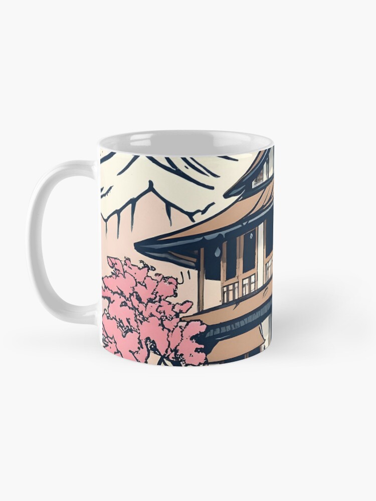 Thumbnail 3 of 6, Coffee Mug, Old abandoned Traditional Japanese house Minka Drawing designed and sold by Patricks-Art.