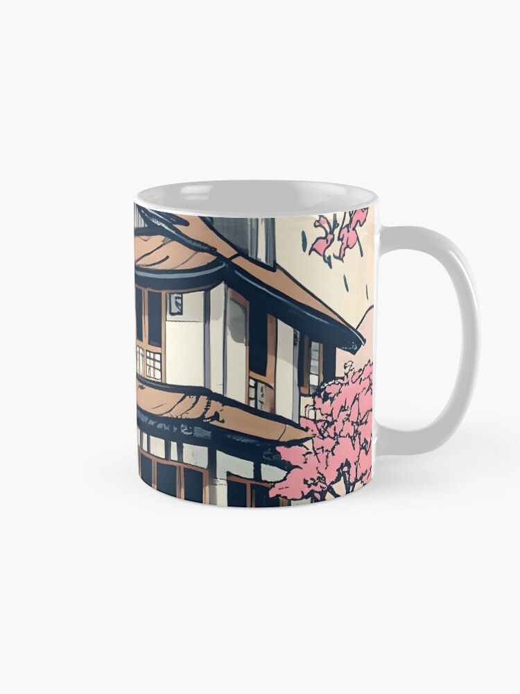 Thumbnail 5 of 6, Coffee Mug, Old abandoned Traditional Japanese house Minka Drawing designed and sold by Patricks-Art.