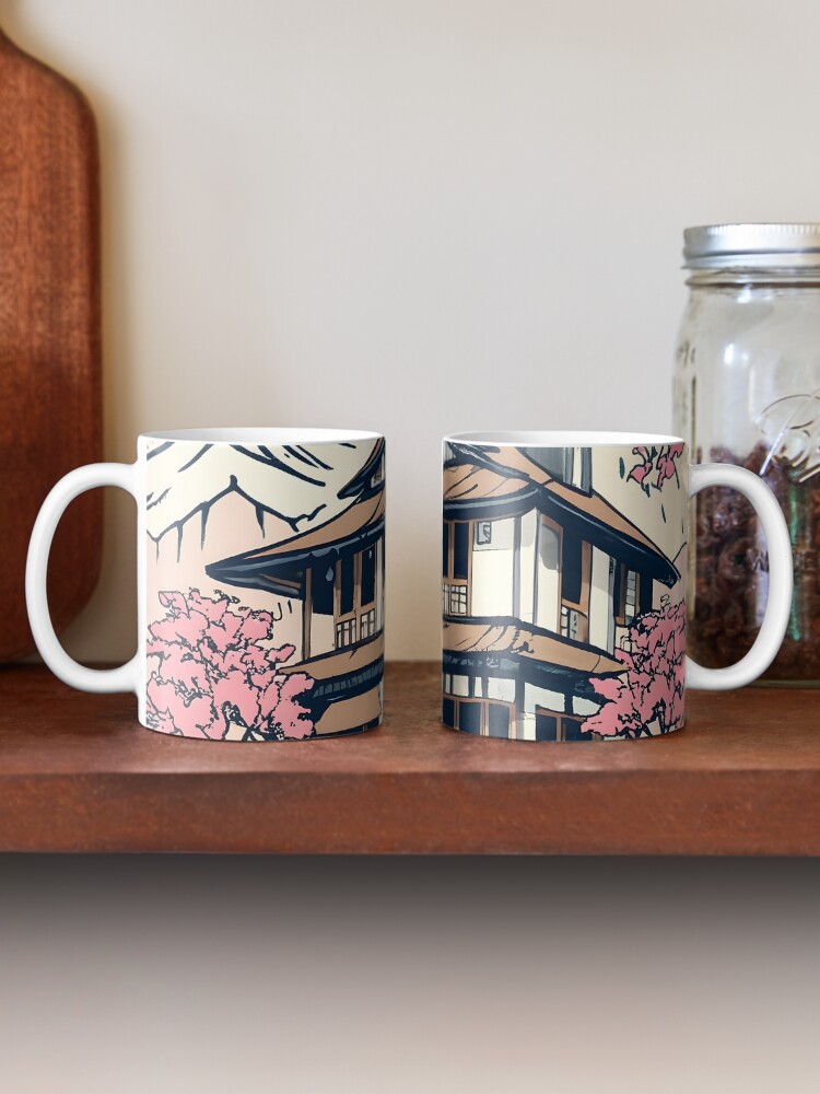 Thumbnail 2 of 6, Coffee Mug, Old abandoned Traditional Japanese house Minka Drawing designed and sold by Patricks-Art.