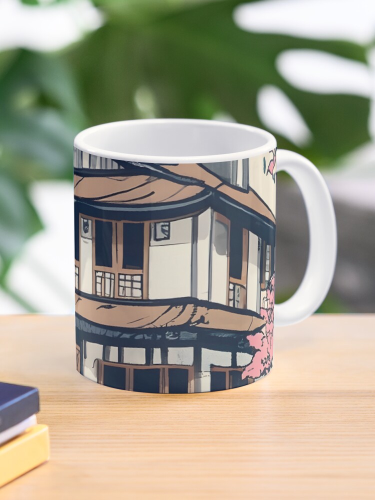 Thumbnail 1 of 6, Coffee Mug, Old abandoned Traditional Japanese house Minka Drawing designed and sold by Patricks-Art.