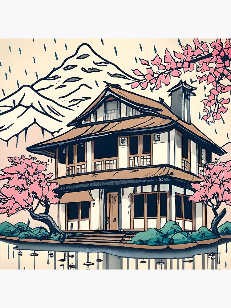 Thumbnail 2 of 2, Tote Bag, Old abandoned Traditional Japanese house Minka Drawing designed and sold by Patricks-Art.