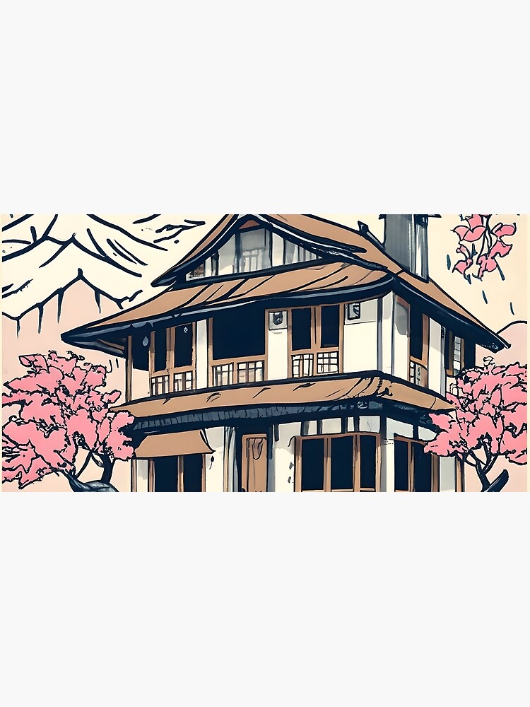 Thumbnail 5 of 5, Mouse Pad, Old abandoned Traditional Japanese house Minka Drawing designed and sold by Patricks-Art.