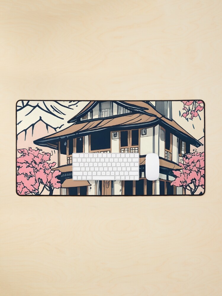 Thumbnail 1 of 5, Mouse Pad, Old abandoned Traditional Japanese house Minka Drawing designed and sold by Patricks-Art.