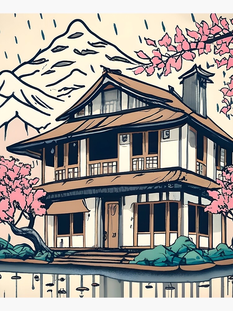 Thumbnail 6 of 6, Apron, Old abandoned Traditional Japanese house Minka Drawing designed and sold by Patricks-Art.