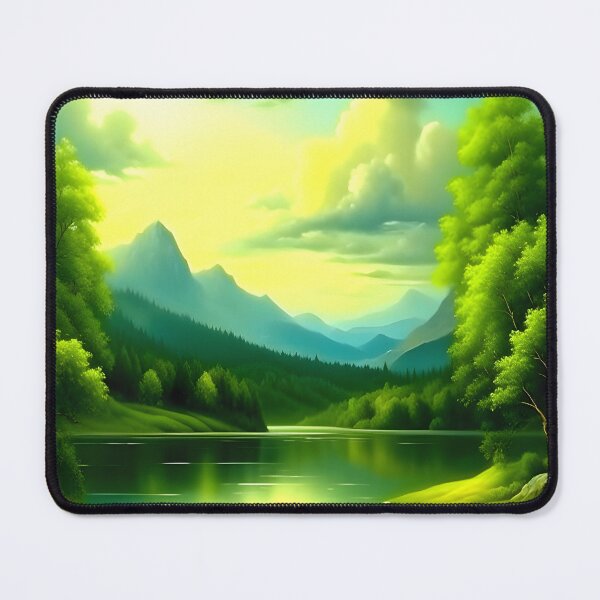 Item preview, Green Tress and River Painting designed and sold by celartinspire.