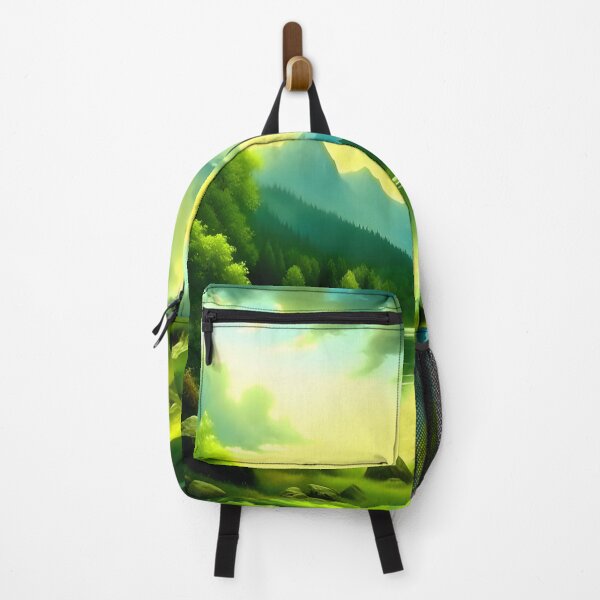 Item preview, Green Tress and River Painting designed and sold by celartinspire.